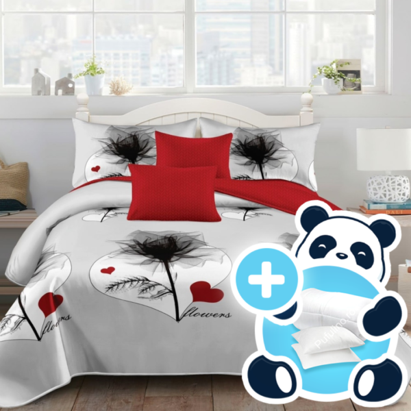 Gri cu rosu inimioare