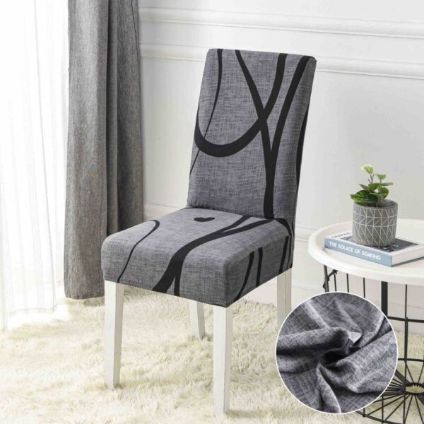 Huse scaune gri cu dungi negre