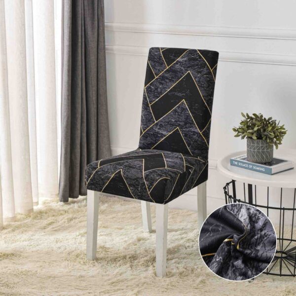 Huse scaune negre cu dungi