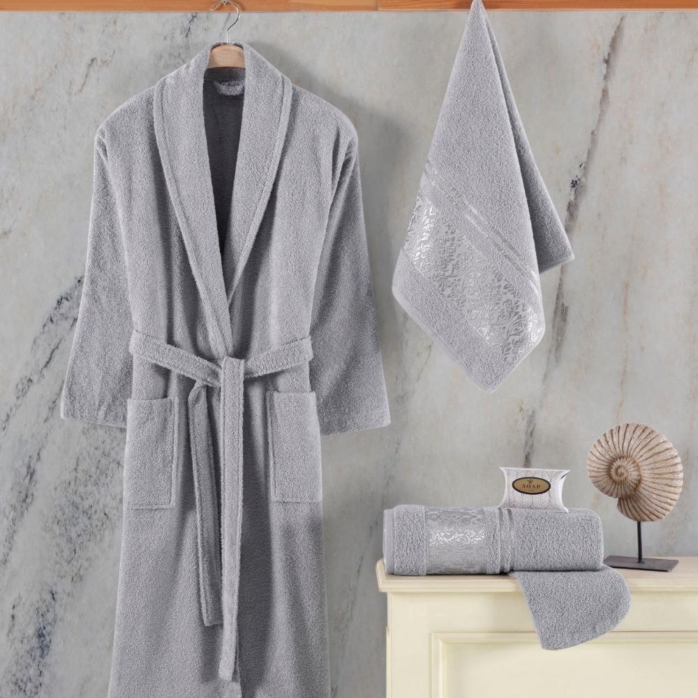 Set halat single gri deschis Set halat single gri deschis