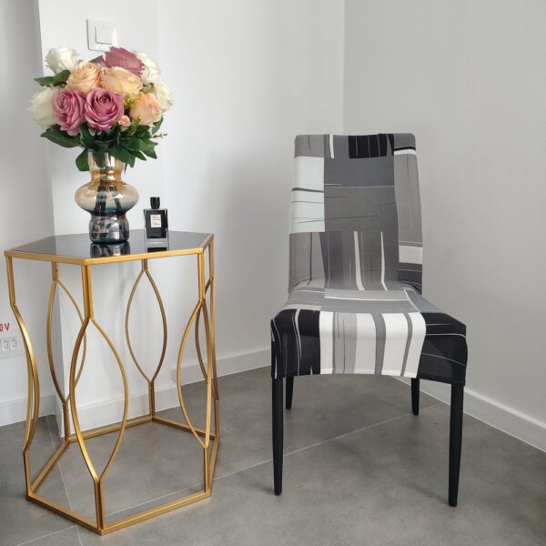 husa de scaun finet gri cu negru