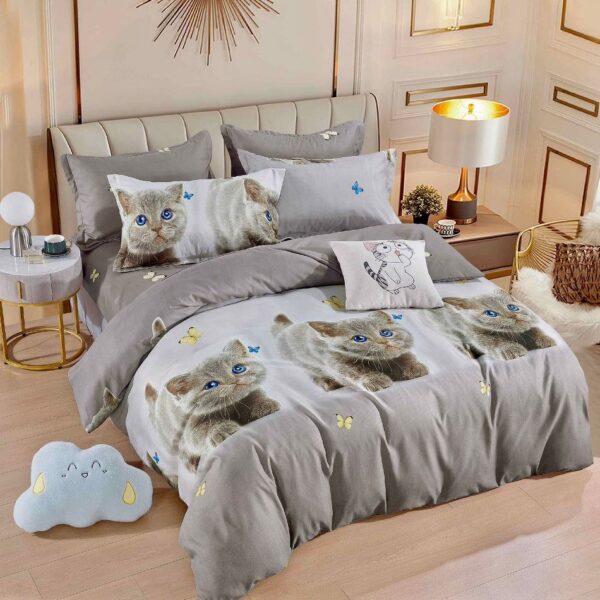 lenjerie gri cu pisicute 3d