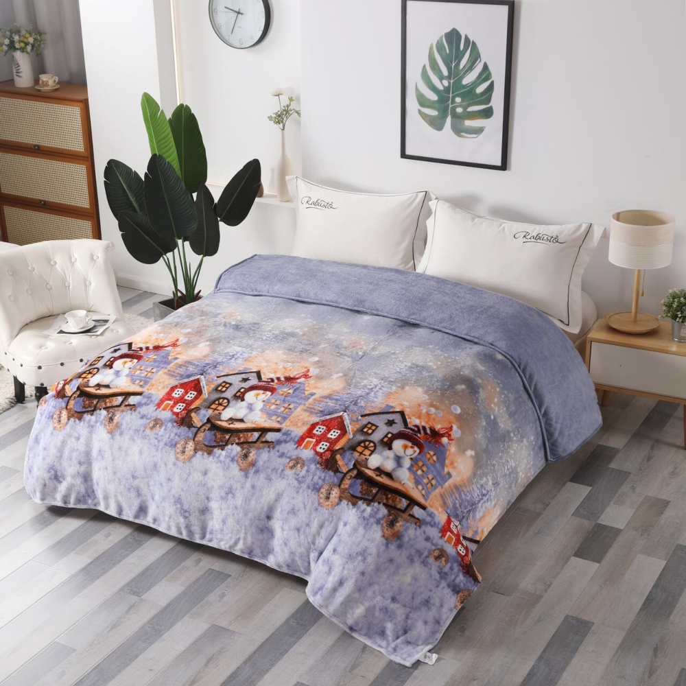 patura soft model de craciun peisaj iarna