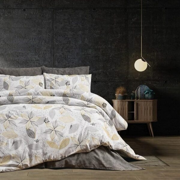 Lenjerie gri cu frunze