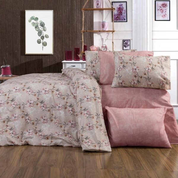 Lenjerie de Pat din Bumbac Ranforce - Pat 2 Persoane, 4 Piese - PUF174993