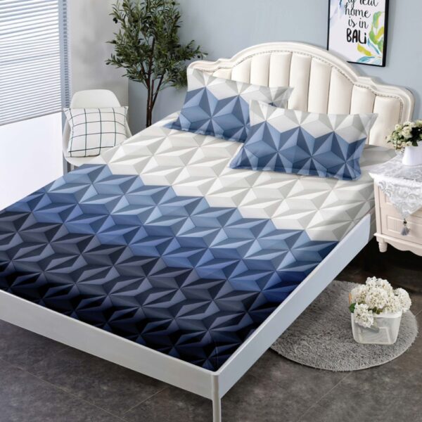 husa de pat 160 crem albastra 3d