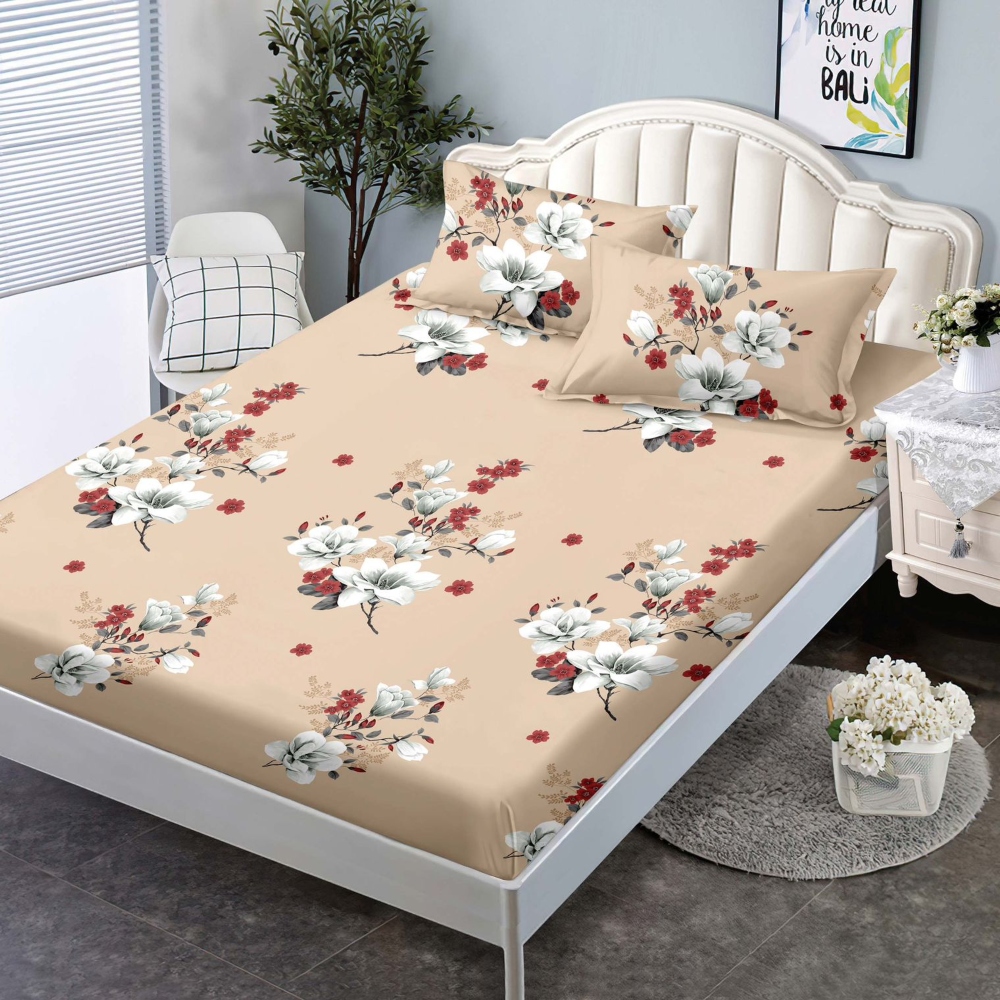 husa de pat 160 maro cu flori albe husa de pat 160 maro cu flori albe