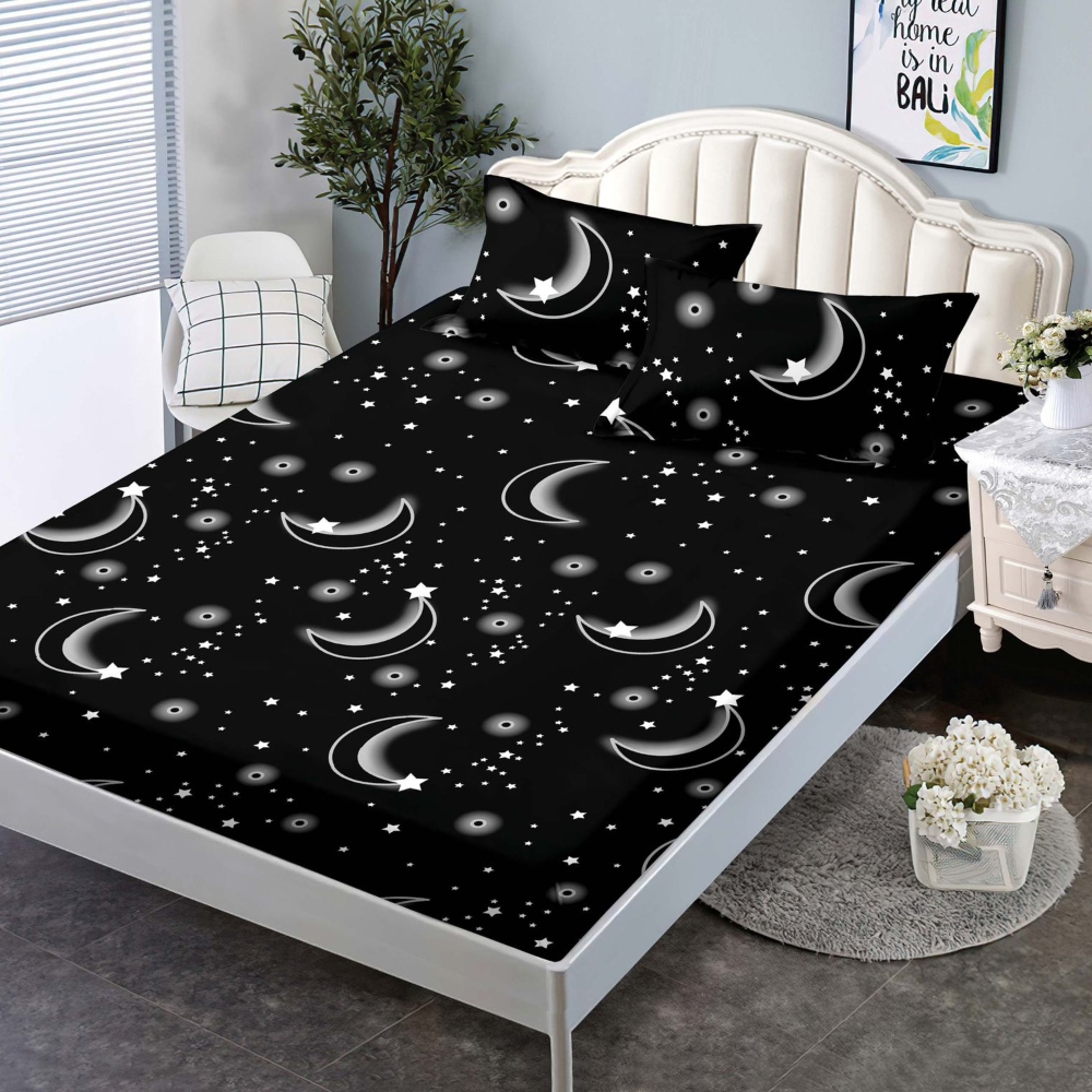 husa de pat 160 neagra cu stelute husa de pat 160 neagra cu stelute