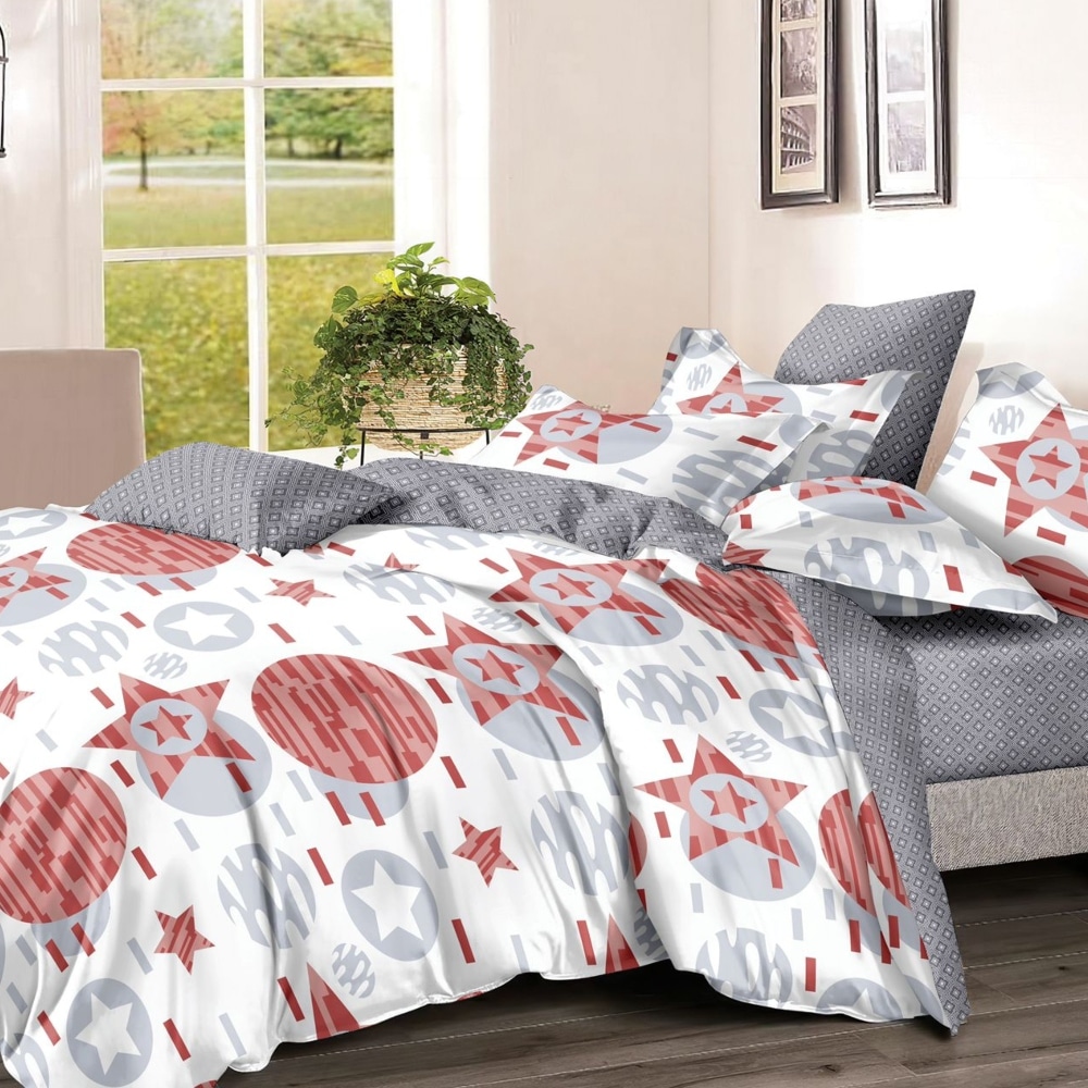 lenjerie alb gri cu stelute lenjerie alb gri cu stelute