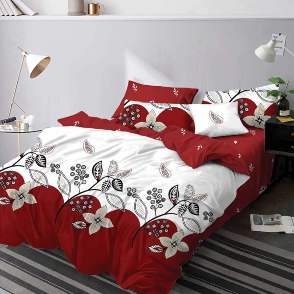 lenjerie alb rosie cu frunze