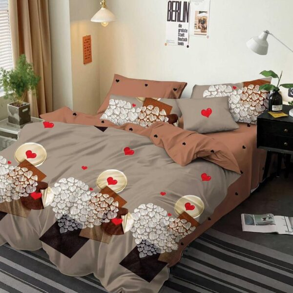 lenjerie bej maro cu inimioare