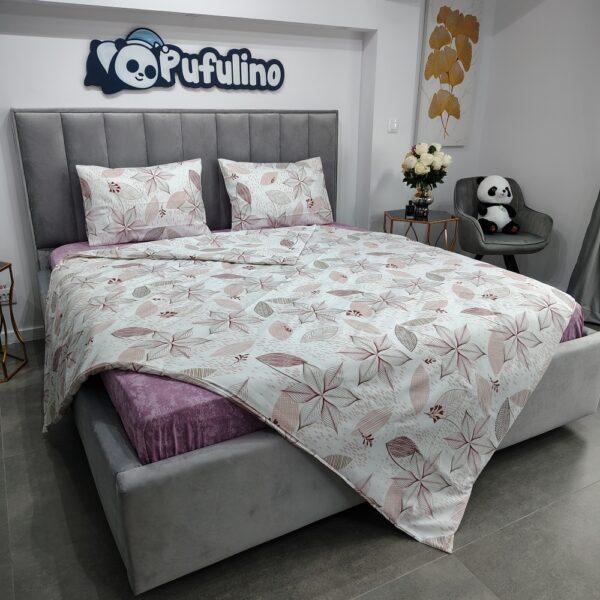 lenjerie bumbac randorce lila cu flori