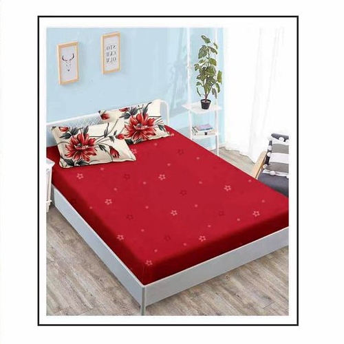 lenjerie crem rosie cu flori cearceaf