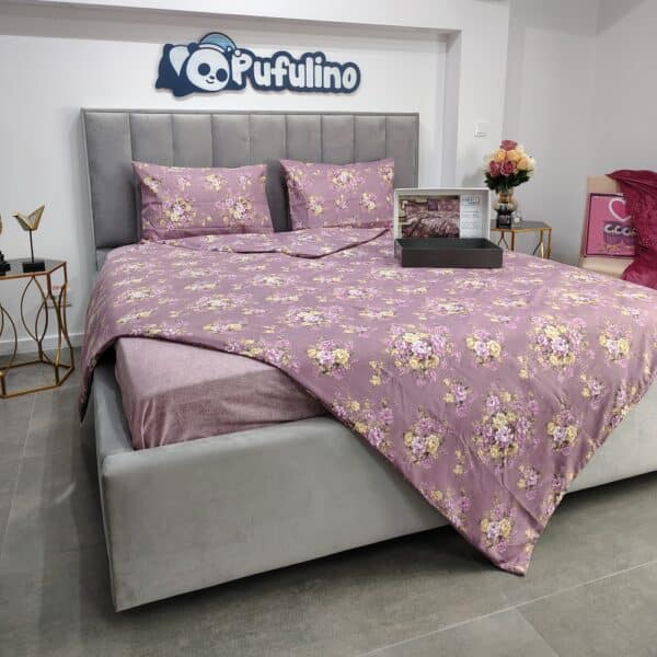 lenjerie de pat ranforce mov