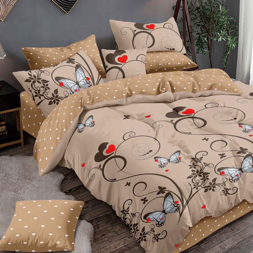 lenjerie maro cu inimioare si fluturi lenjerie maro cu inimioare si fluturi