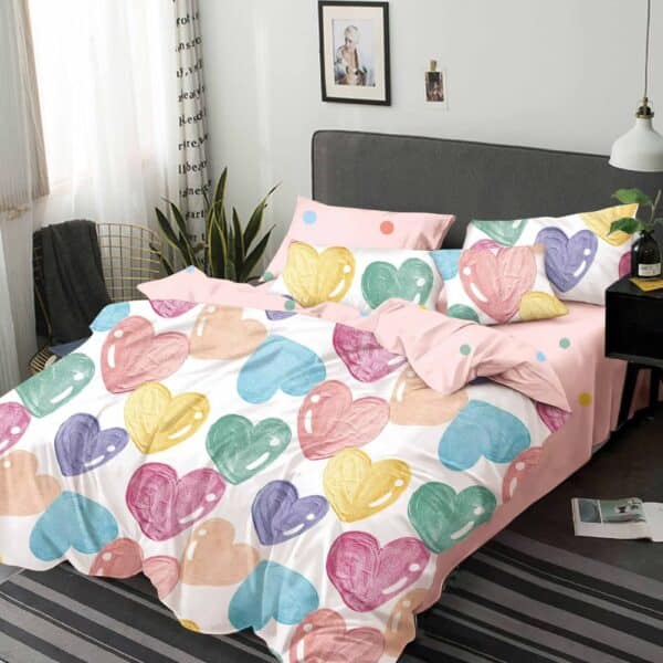 lenjerie multicolora cu inimi