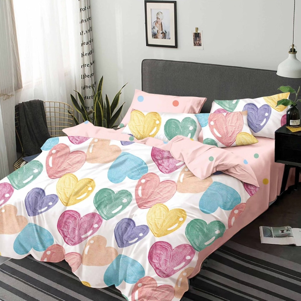 lenjerie multicolora cu inimi lenjerie multicolora cu inimi