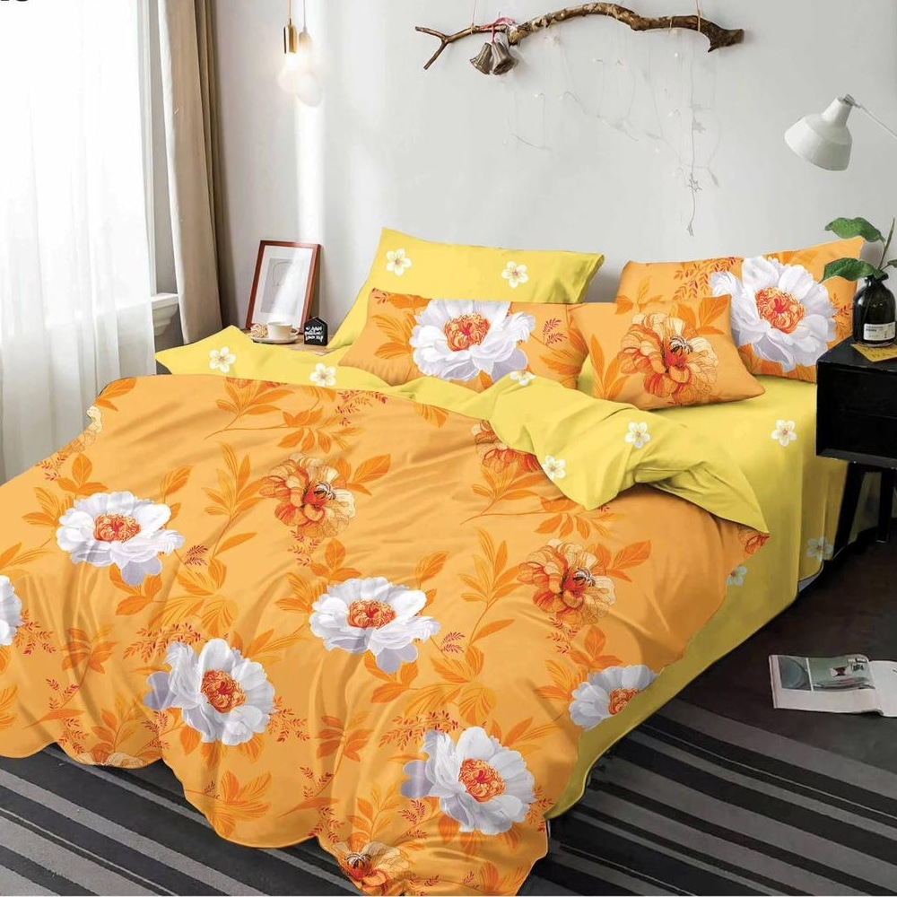 lenjerie pucioasa portocalie flori albe lenjerie pucioasa portocalie flori albe