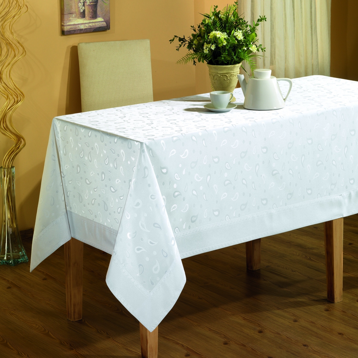 fata de masa impermeabila polyester cu bordura jackline alb fata de masa impermeabila polyester cu bordura jackline alb