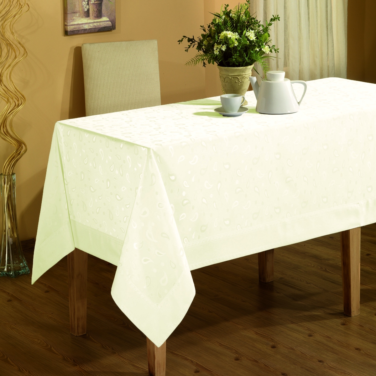 fata de masa impermeabila polyester cu bordura jackline crem fata de masa impermeabila polyester cu bordura jackline crem