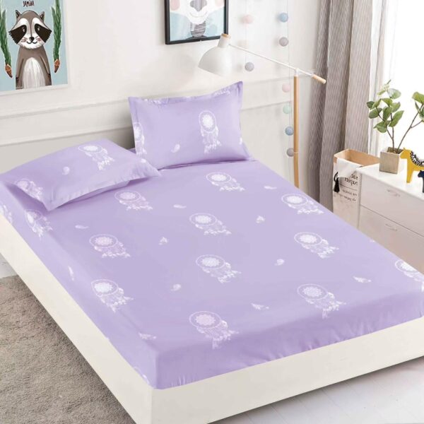 husa de pat lila cu meduza