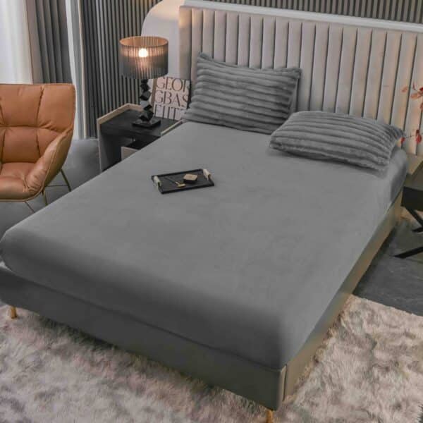 lenjerie cocolino cu dungi cearceaf cu elastic - gri cearceaf