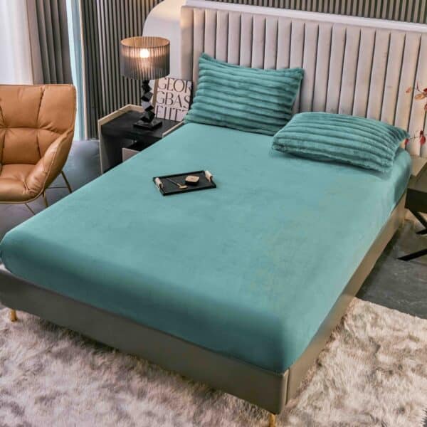 lenjerie cocolino cu dungi cearceaf cu elastic - verde deschis cearceaf