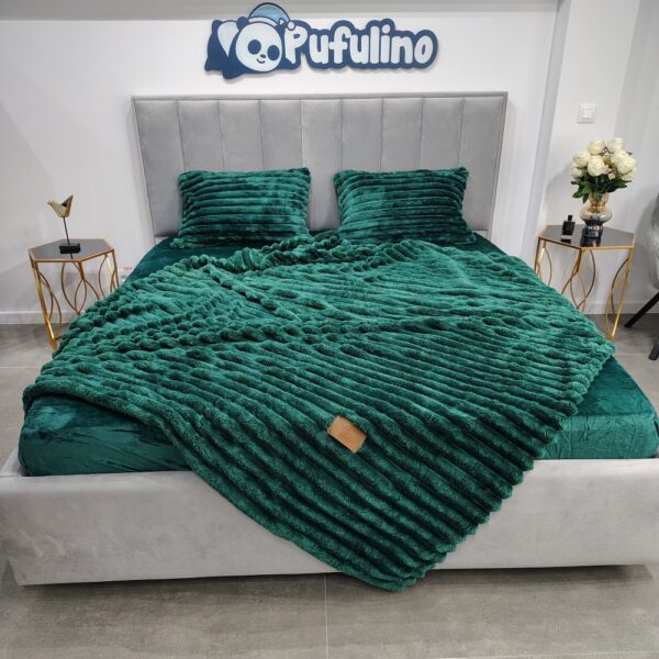 lenjerie cocolino cu dungi verde