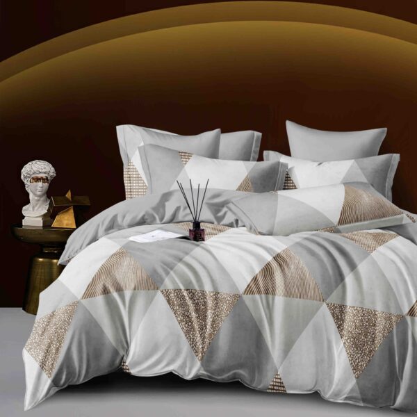 lenjerie alb gri cu triunghiuri