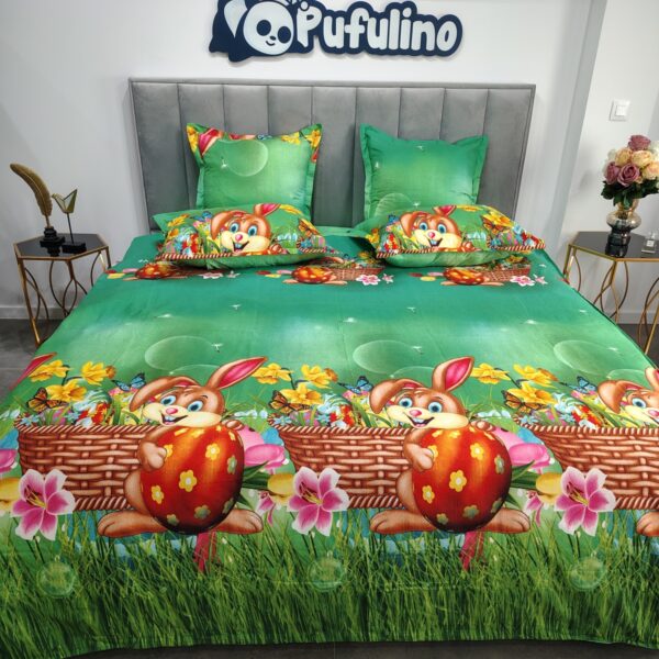 Set Lenjerie Finet Gros Model de Paste Green Green World