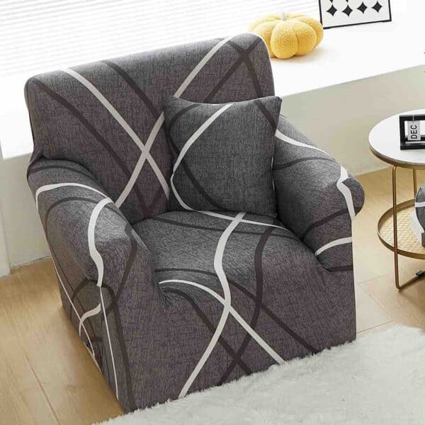 fotoliu gri cu dungi