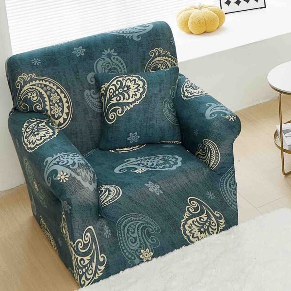 fotoliu verde cu frunze ornamentale