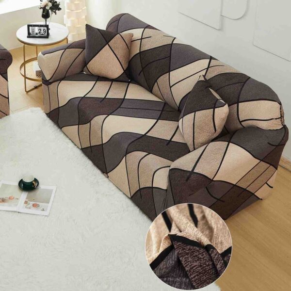 husa canapea maro cu carouri single
