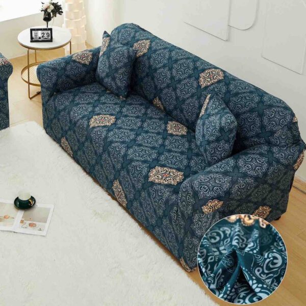 husa canapea turcoaz cu ornamente single