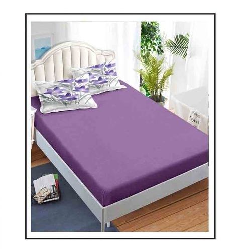 lenjerie alb mov cu floricele de camp - cearceaf de pat