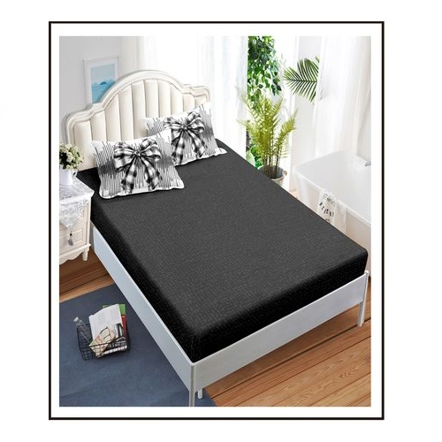 lenjerie de pat alb negru cu fundite - cearceaf de pat