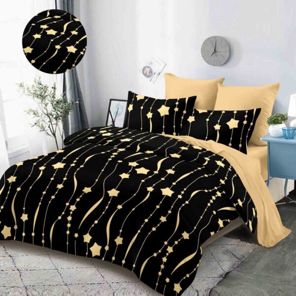 lenjerie neagra cu stelute galbene