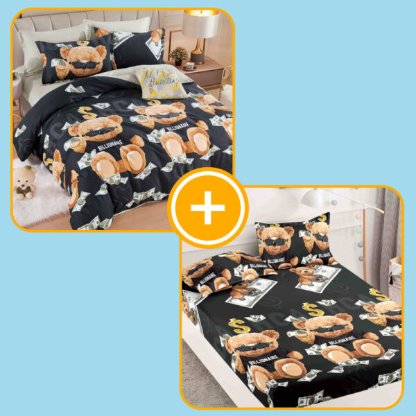 pachet lenjerie si husa de pat 2 persoane