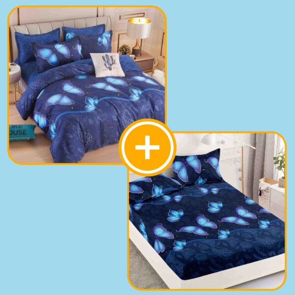 pachet lenjerie si husa de pat 2 persoane