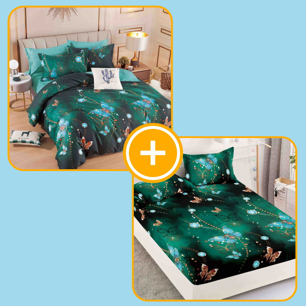 pachet lenjerie si husa de pat 2 persoane pachet lenjerie si husa de pat 2 persoane