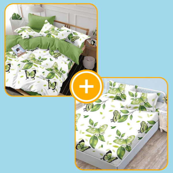 pachet lenjerie si husa de pat 2 persoane