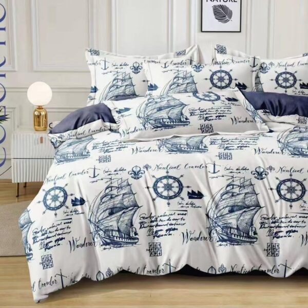 lenjerie alb bleumarin barci - navigatie - marinar