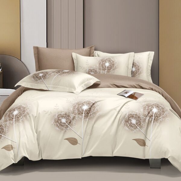 lenjerie bej cu papadii crem-maro