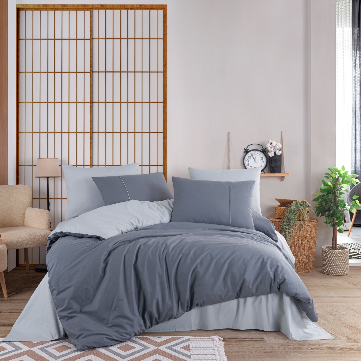 lenjerie diamond uni - bumbac 100 - antracit-gri lenjerie diamond uni - bumbac 100 - antracit-gri