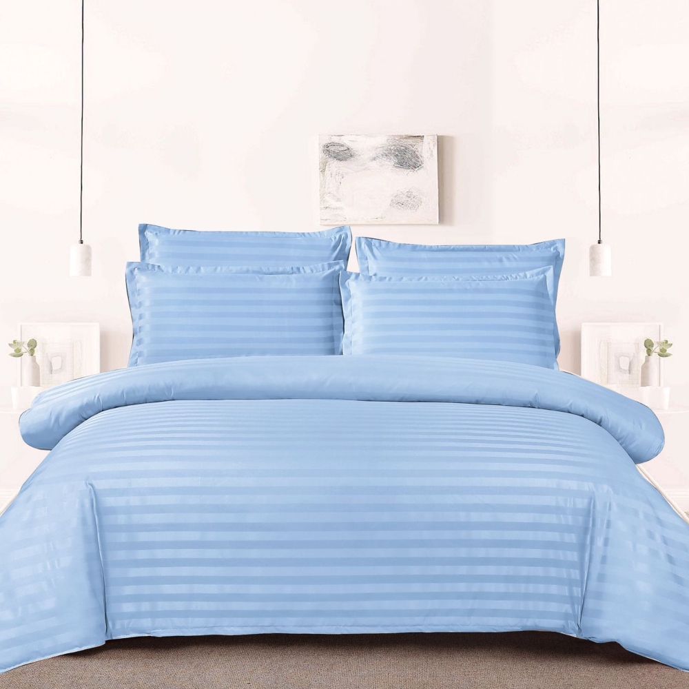 Lenjerie damasc Sky Home 1 persoana bleu Lenjerie damasc Sky Home 1 persoana bleu