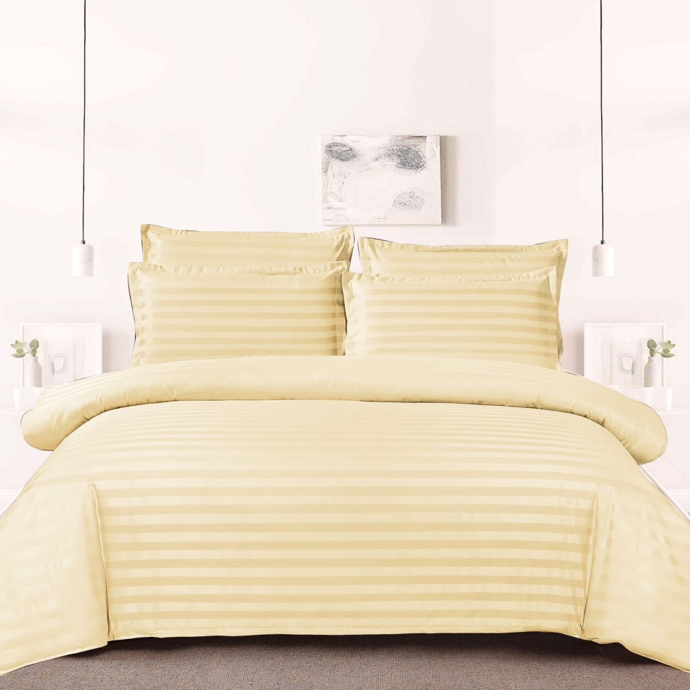 Lenjerie damasc Sky Home 1 persoana crem Lenjerie damasc Sky Home 1 persoana crem