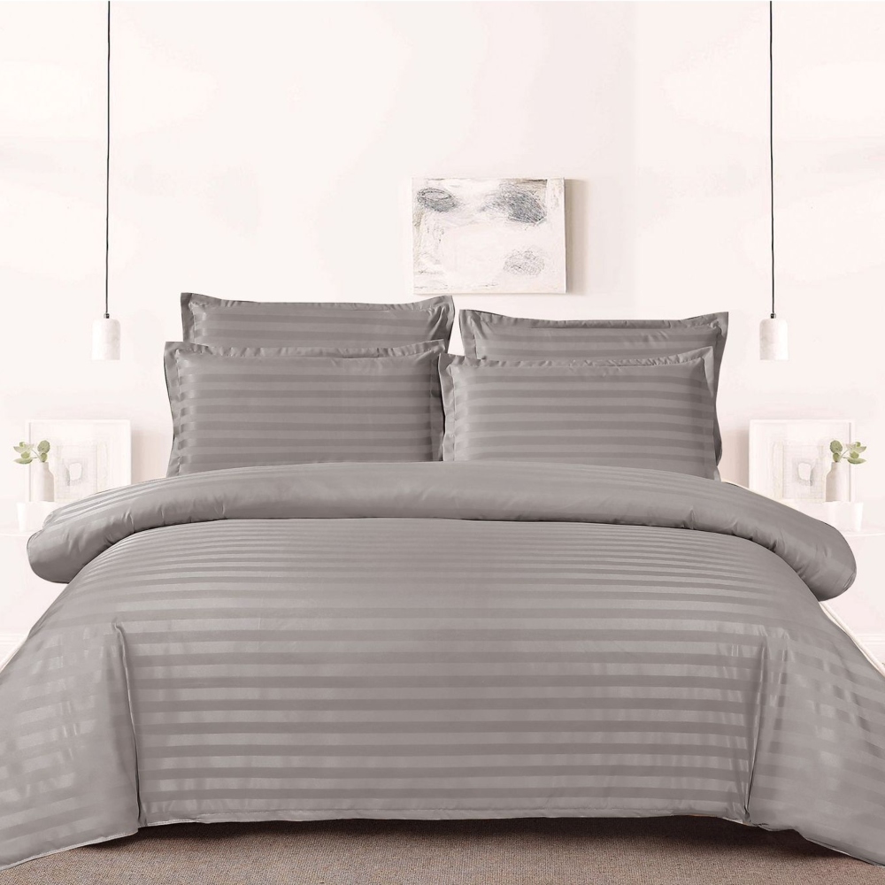 Lenjerie damasc Sky Home 1 persoana gri Lenjerie damasc Sky Home 1 persoana gri