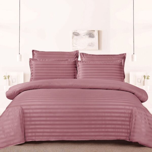 Lenjerie damasc Sky Home 1 persoana roz pudra