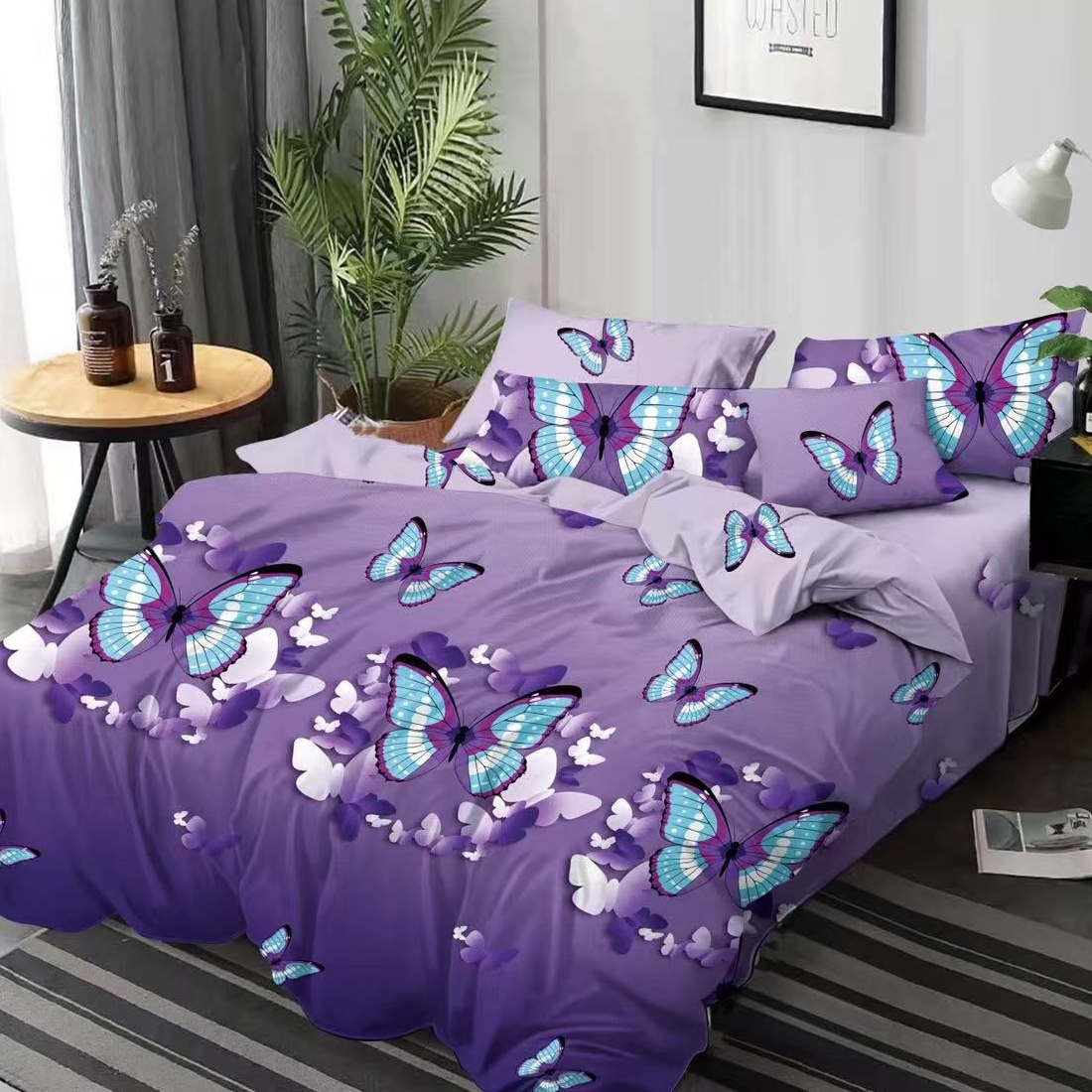 lenjerie mov cu fluturi lenjerie mov cu fluturi