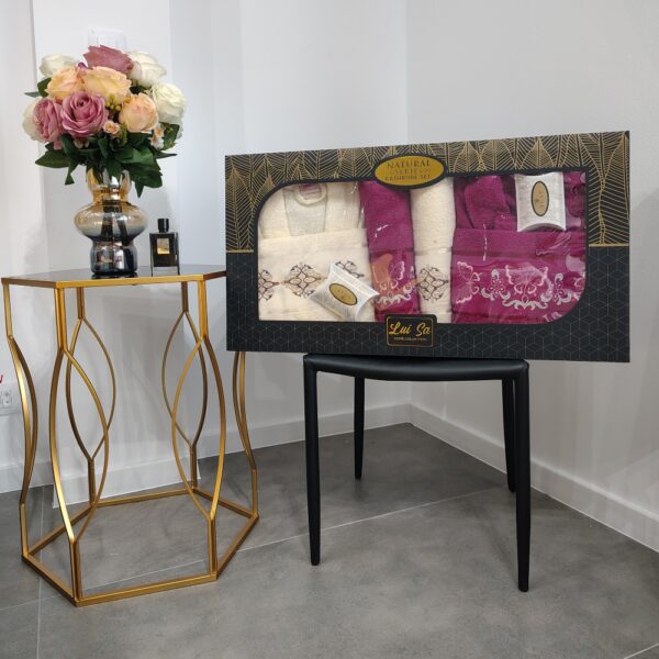 set halate de baie crem_ magenta